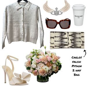 Carlos Falchi Python 2 Way Clutch / Shoulder Bag